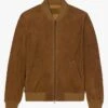 Blouson Col Rond Regular Fit En Cuir | Marron -BALIBARIS Boutique 3810238