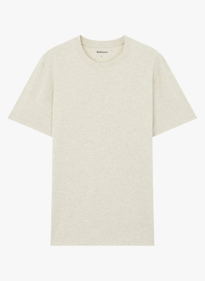 Tee-shirt Col Rond Regular Fit En Coton Biologique Mélangé | Beige 3 Tee-shirt Col Rond Regular Fit En Coton Biologique Mélangé | Beige