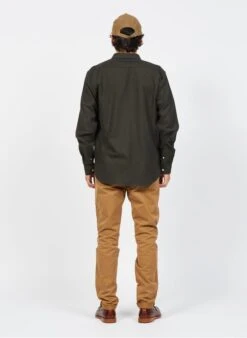 Chemise Col Classique Regular Fit En Coton Et Laine | Vert -BALIBARIS Boutique 3839113 1