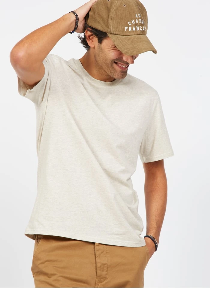 Tee-shirt Col Rond Regular Fit En Coton Biologique Mélangé | Beige 4 Tee-shirt Col Rond Regular Fit En Coton Biologique Mélangé | Beige – Image 2