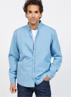 Chemise Denim En Coton | Bleu -BALIBARIS Boutique 3839134