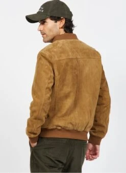 Blouson Col Rond Regular Fit En Cuir | Marron -BALIBARIS Boutique 3839250