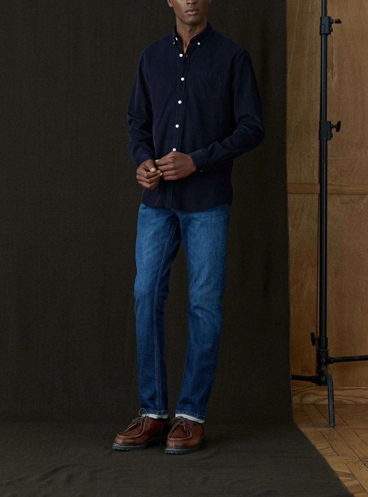 Chemise Tribeca En Velours Navy 5 Chemise Tribeca En Velours Navy – Image 3