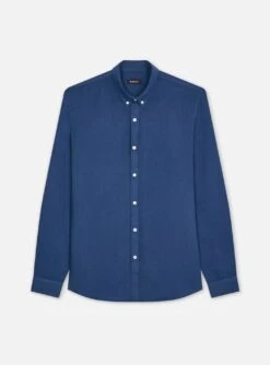 Chemise En Lin College Indigo -BALIBARIS Boutique CHE1719COLLEGEINDIGO F1