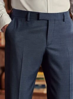 Pantalon De Costume En Laine Jones Blue Melanged -BALIBARIS Boutique PAC1917JONESBLUEMELANGED ECOM M3