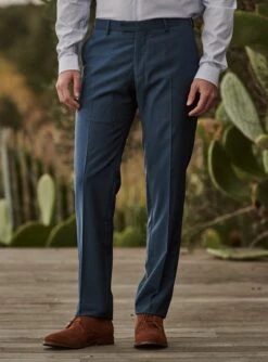 Pantalon De Costume En Laine Gekko Cobalt