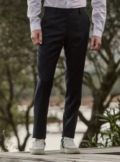 Pantalon De Costume En Laine Gekko Navy