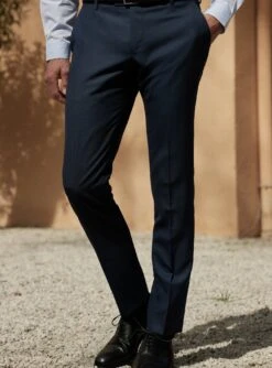 Pantalon De Costume En Laine Jones Navy -BALIBARIS Boutique PAC1936JONESNAVY1