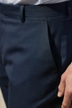 Pantalon De Costume En Laine Jones Navy -BALIBARIS Boutique PAC1936JONESNAVY3