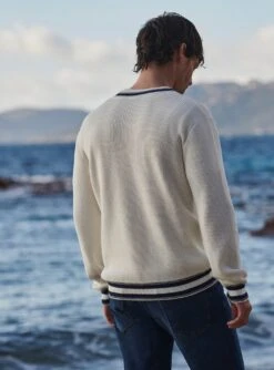 Pull Marcel Creme Navy -BALIBARIS Boutique PUL1917MARCELCREMENAVY ECOM M2