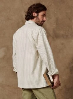 Surchemise John Rayée Amande 11 Surchemise John Rayée Amande -BALIBARIS Boutique SUR1919JOHNAMANDE M4