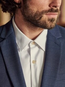 Veste De Costume En Laine Jones Blue Melanged -BALIBARIS Boutique VEC1917JONESBLUEMELANGED ECOM M3