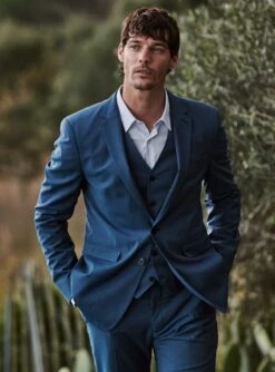 Veste De Costume En Laine Gekko Cobalt